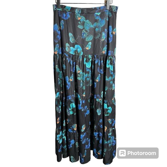 LaDress by Simone Women's Butterfly Black Blue Matching Set Size Small Floral - Picture 11 of 16